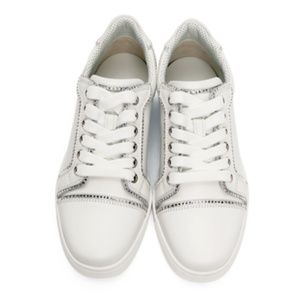 Christian Louboutin Vieira Crystal-Embellished Leather Sneakers